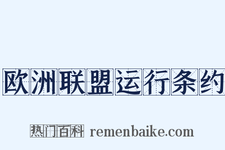 欧洲联盟运行条约是什么意思的图片